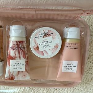 Victoria's Secret Coconut Milk & Rose Bath Set - Pink and White